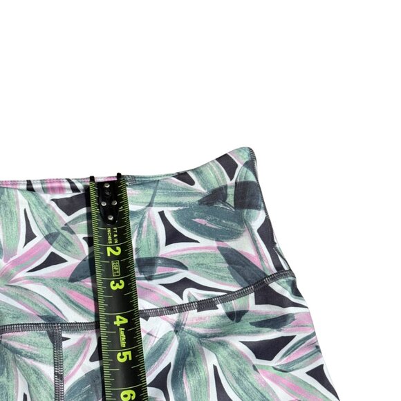 Sage Collective Leggings | Green Pink Leaf Print | Yoga / Workout Pants | Size S - Picture 5 of 9